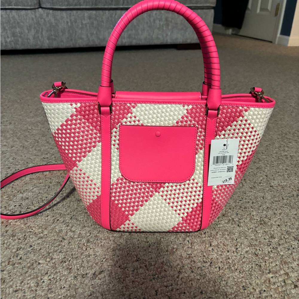 Woven Kate Spade tote - NWT WILD ROSE & CREAM
